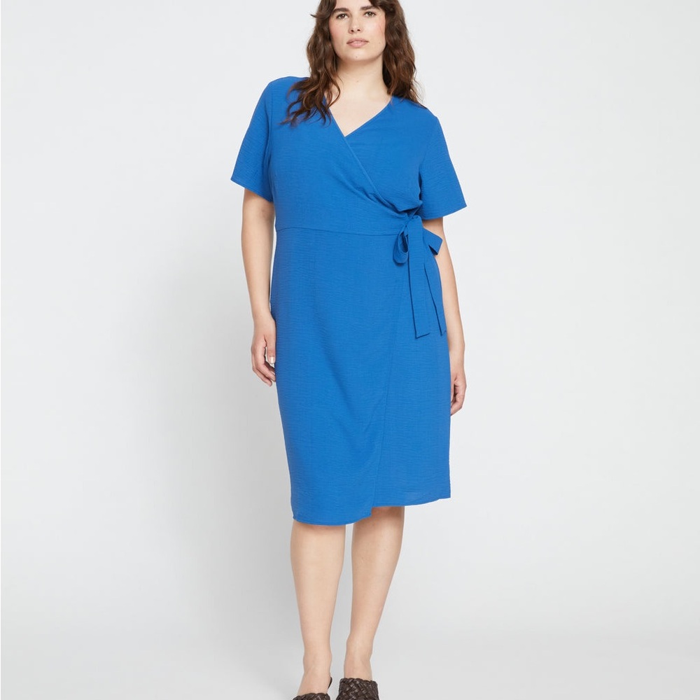 Universal Standard Blue Wrap Dress size M (size 18)